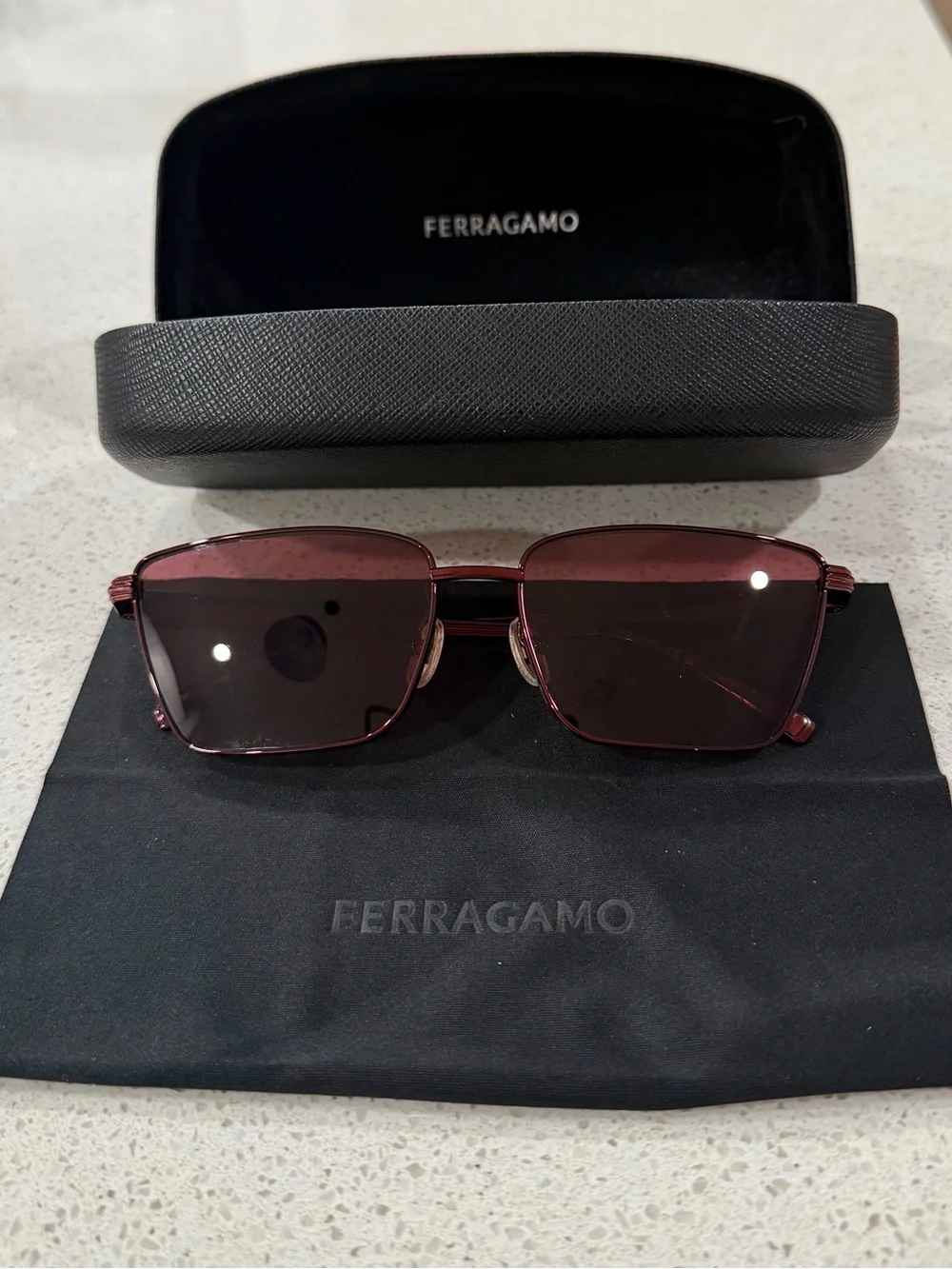 Salvatore Ferragamo Women’s Wine Rimless Sunglasses